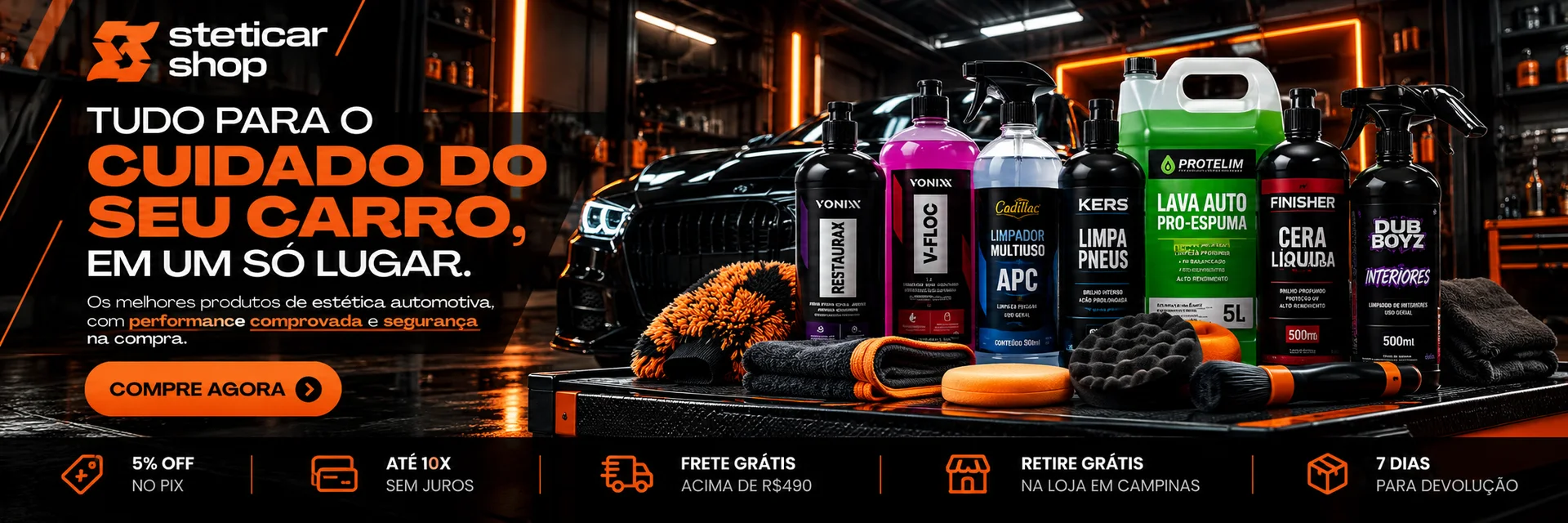 Steticar Shop — Tudo para o cuidado do seu carro em um só lugar